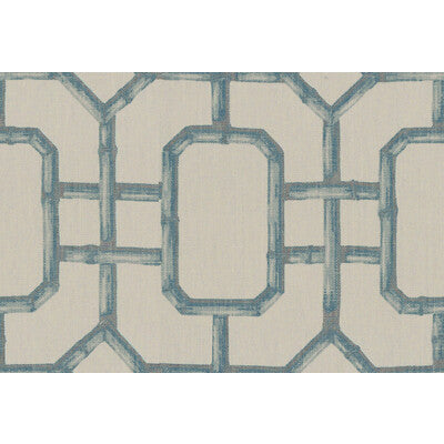 KRAVET COUTURE PRINT  LIGHT BLUE,IVORY,   - BAMBU FRET.15.0