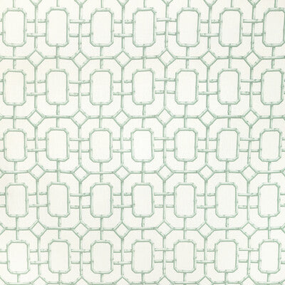 KRAVET COUTURE PRINT  TEAL,GREEN,WHITE   - BAMBU FRET.353.0