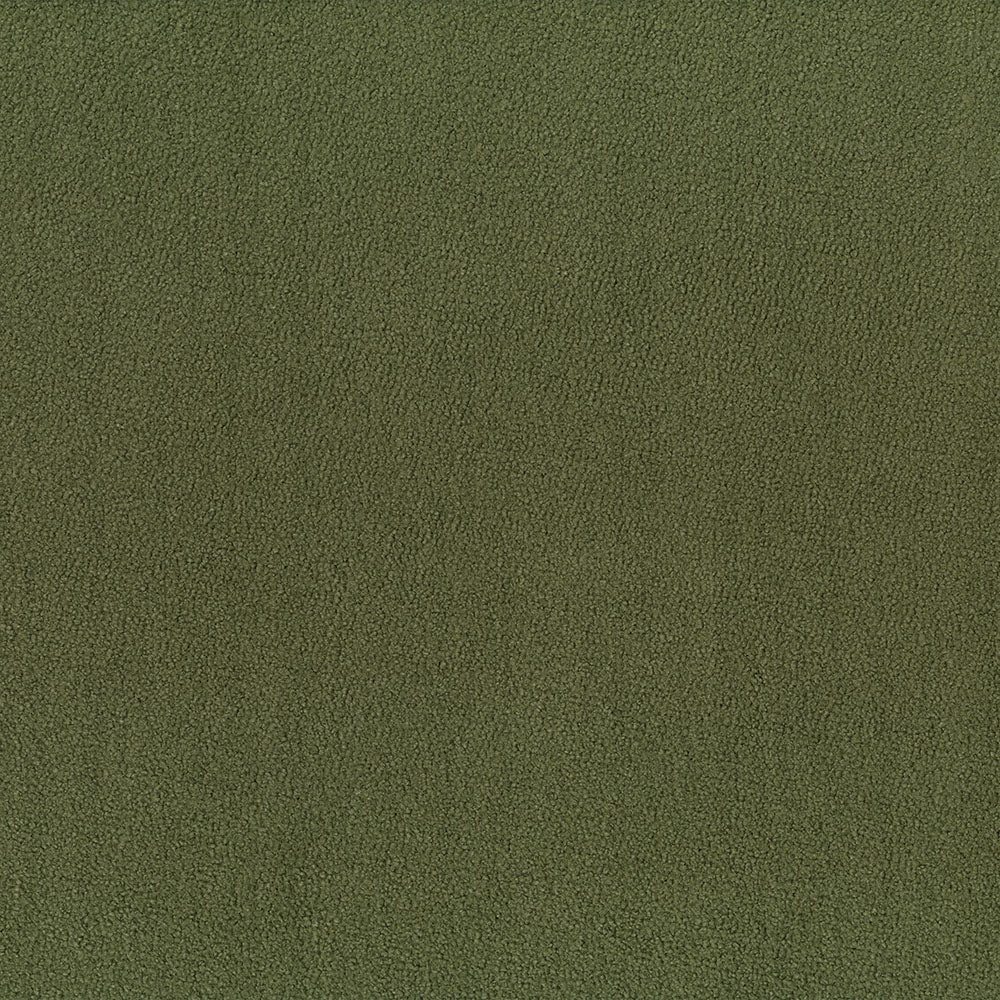 Olive green loden solid fabric close-up, soft nap and matte finish.