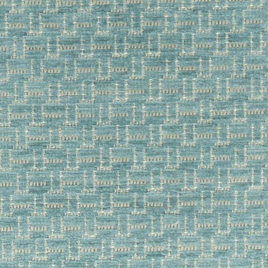 STOUT TEXTILES  UPHOLSTERY,CHENILLE TRANSITIONAL,, GEOMETRIC AQUA   - BANV-3