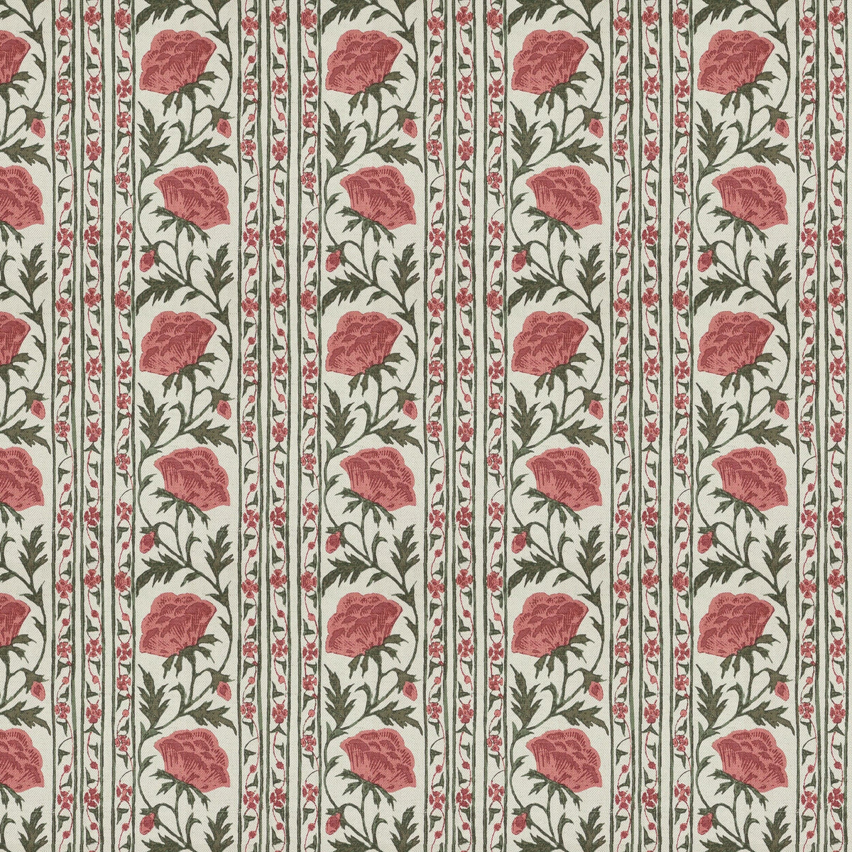 STOUT TEXTILES  MULTIPURPOSE,PRINT TRADITIONAL, FLORAL STRIPE ROSEWOOD   - BARM-2