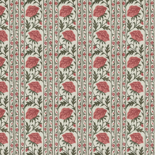 STOUT TEXTILES  MULTIPURPOSE,PRINT TRADITIONAL, FLORAL STRIPE ROSEWOOD   - BARM-2
