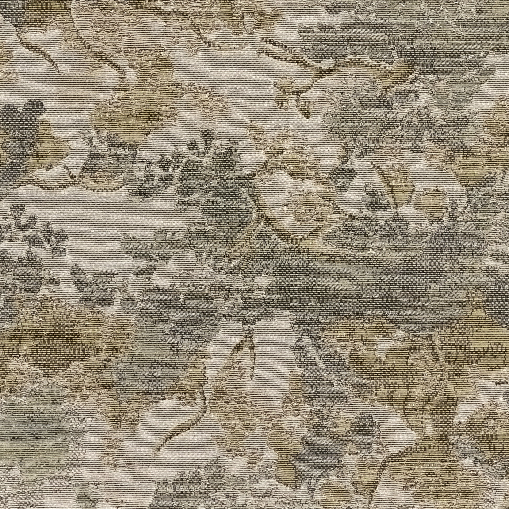 Barro brown-toned tapestry with beige, olive, brown floral damask, woven jacquard texture.