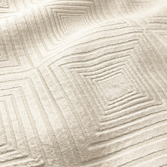 JF Fabrics BASH 91 Fabric Diamond, Traditional, Transitional, Geometric Cream, Off-White  Velvet - 8998891 J9181