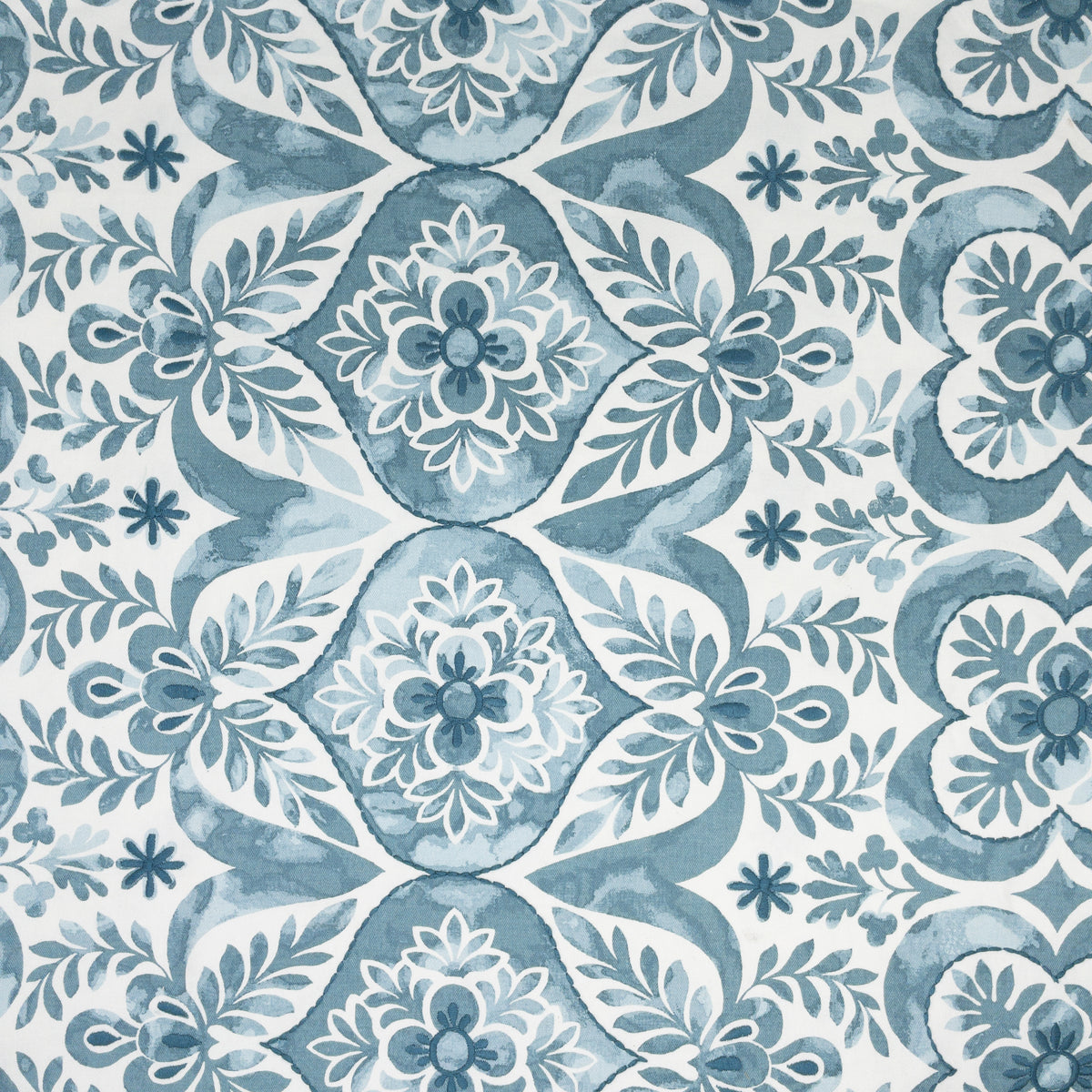 STOUT TEXTILES  MULTIPURPOSE,EMBROIDERIES TRANSITIONAL,, FLORAL NORSE,TEAL   - BAYR-3
