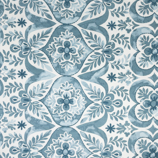 STOUT TEXTILES  MULTIPURPOSE,EMBROIDERIES TRANSITIONAL,, FLORAL NORSE,TEAL   - BAYR-3