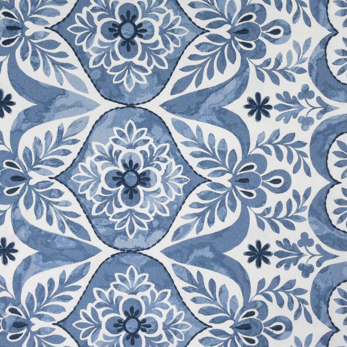 STOUT TEXTILES  MULTIPURPOSE,EMBROIDERIES TRANSITIONAL,, FLORAL DRESDEN,SLATE   - BAYR-5