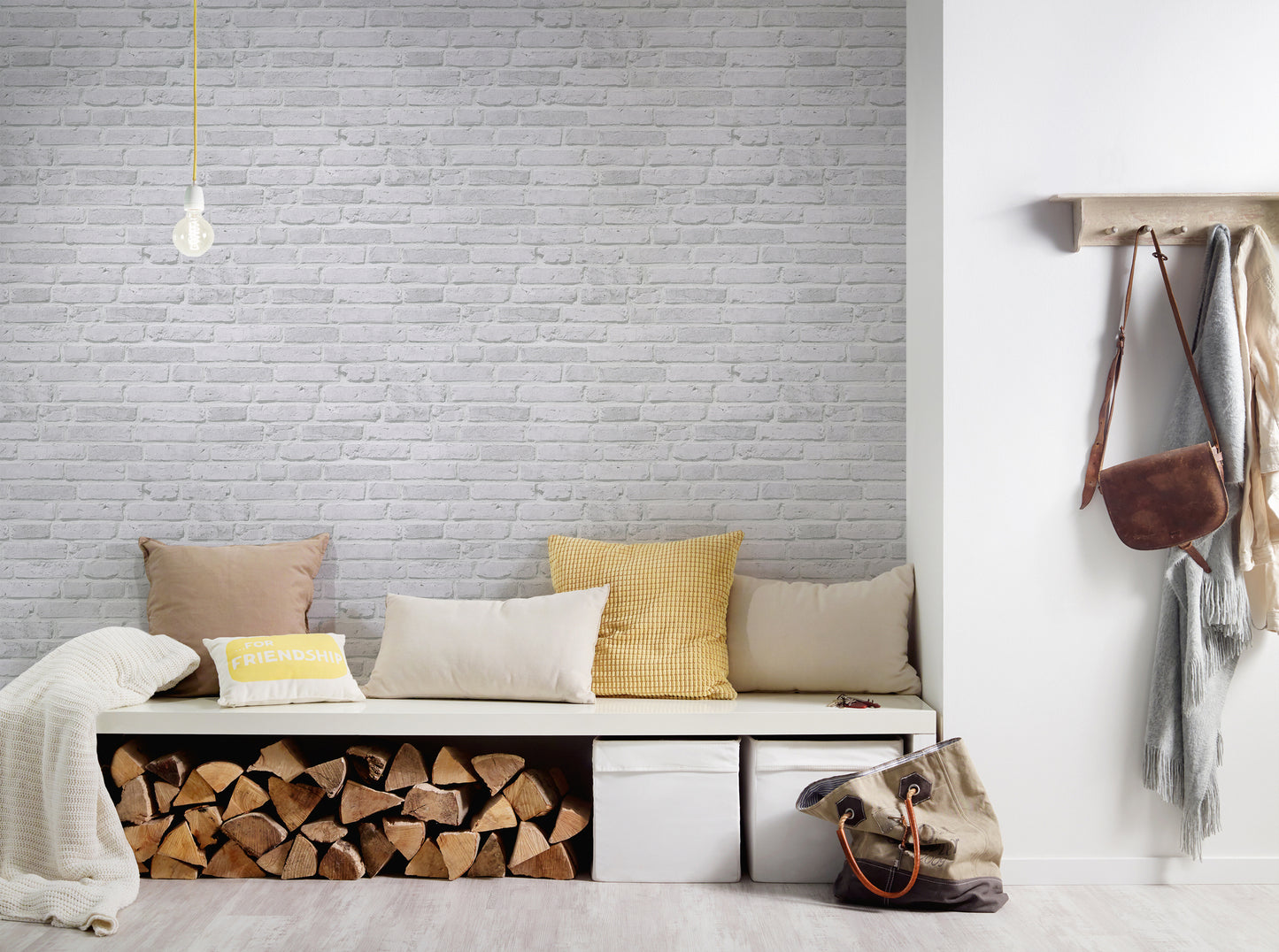 GALERIE WALLCOVERINGS The Bricks And More    Silver - Grey   - BB51104