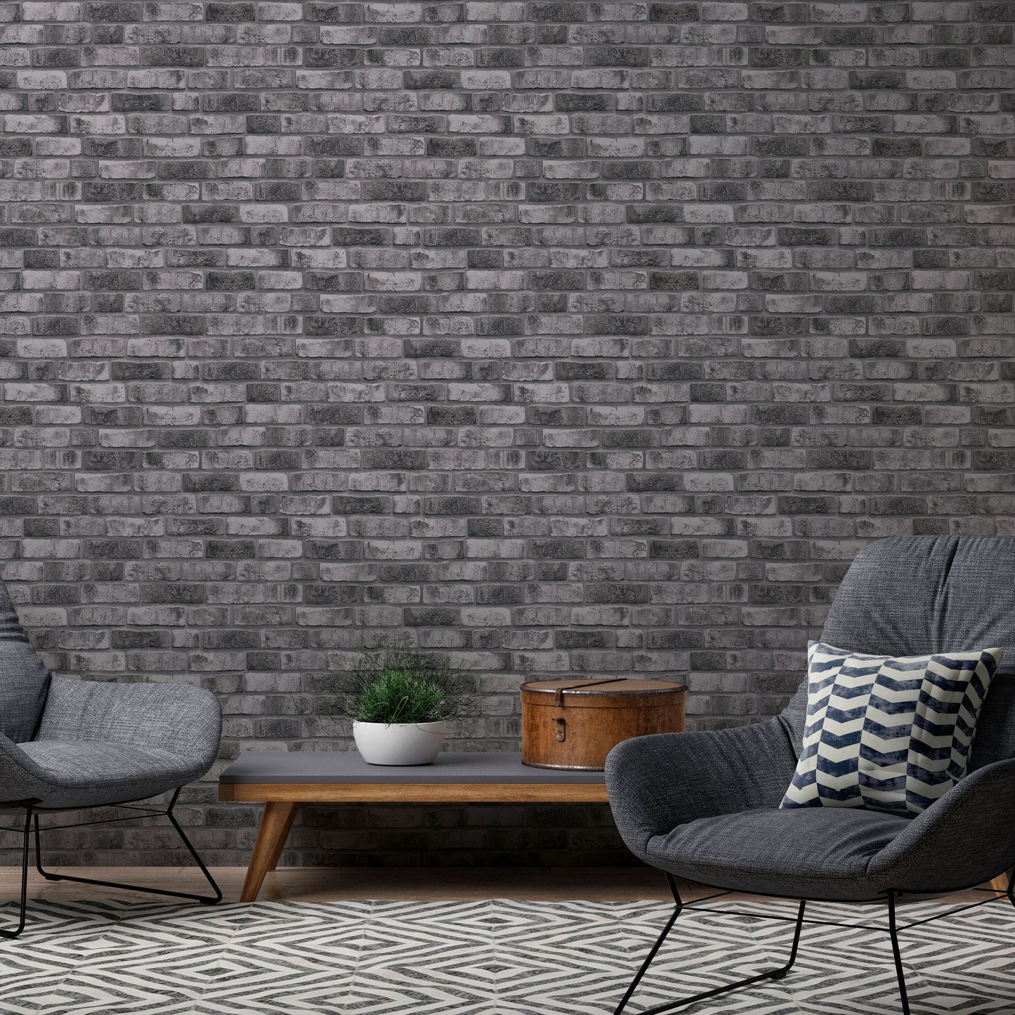 GALERIE WALLCOVERINGS The Bricks And More    Silver - Grey   - BB51111