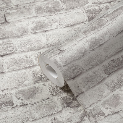 GALERIE WALLCOVERINGS The Bricks And More    Silver - Grey   - BB51118