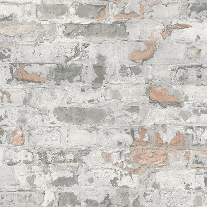 GALERIE WALLCOVERINGS The Bricks And More    Silver - Grey   - BB51120