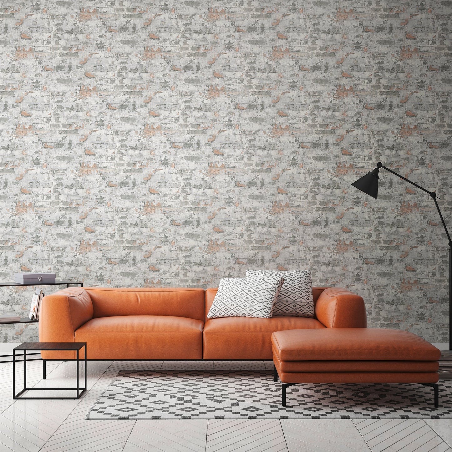 GALERIE WALLCOVERINGS The Bricks And More    Silver - Grey   - BB51120