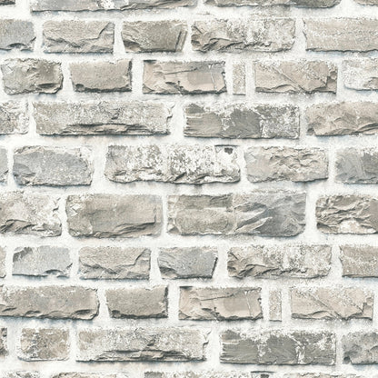 GALERIE WALLCOVERINGS The Bricks And More    Silver - Grey   - BB51122
