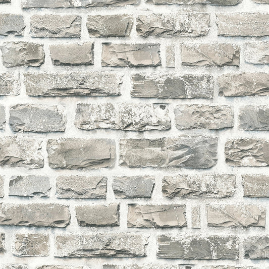 GALERIE WALLCOVERINGS The Bricks And More    Silver - Grey   - BB51122
