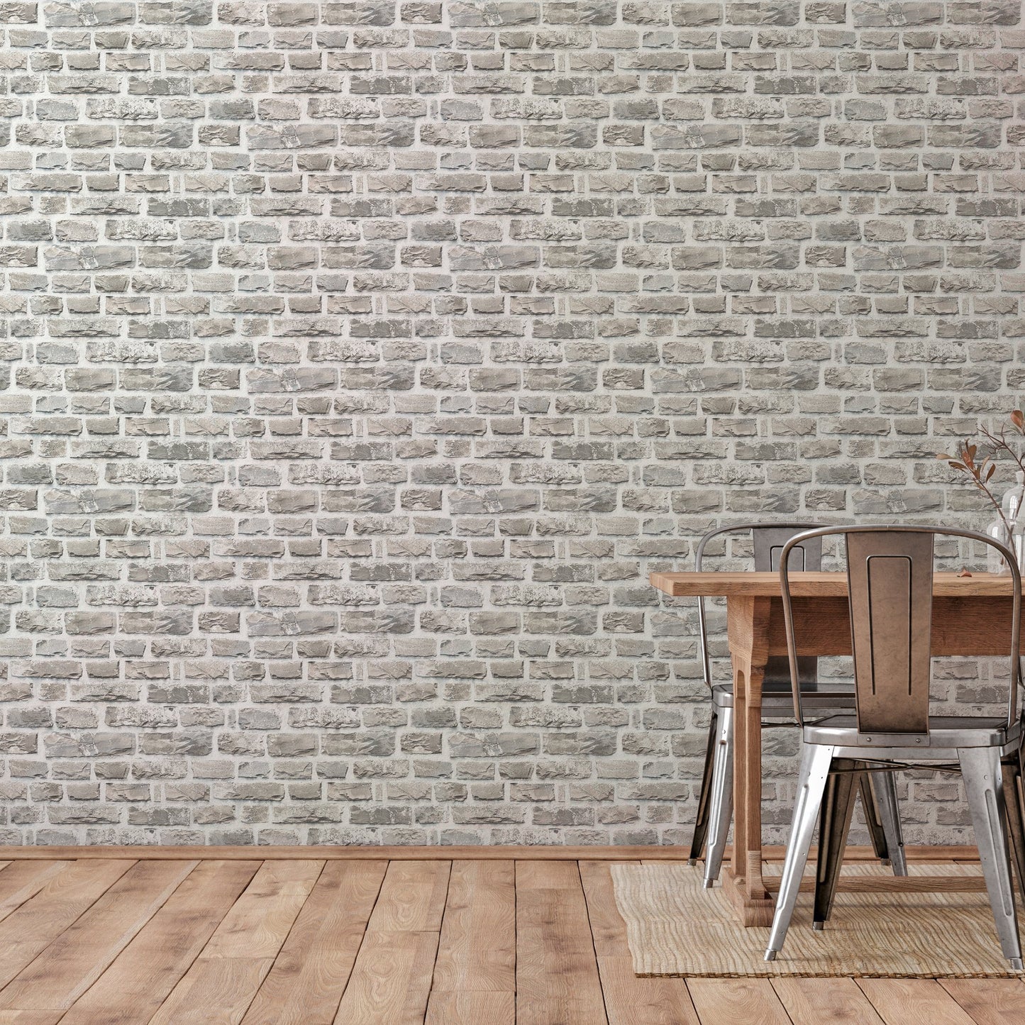 GALERIE WALLCOVERINGS The Bricks And More    Silver - Grey   - BB51122