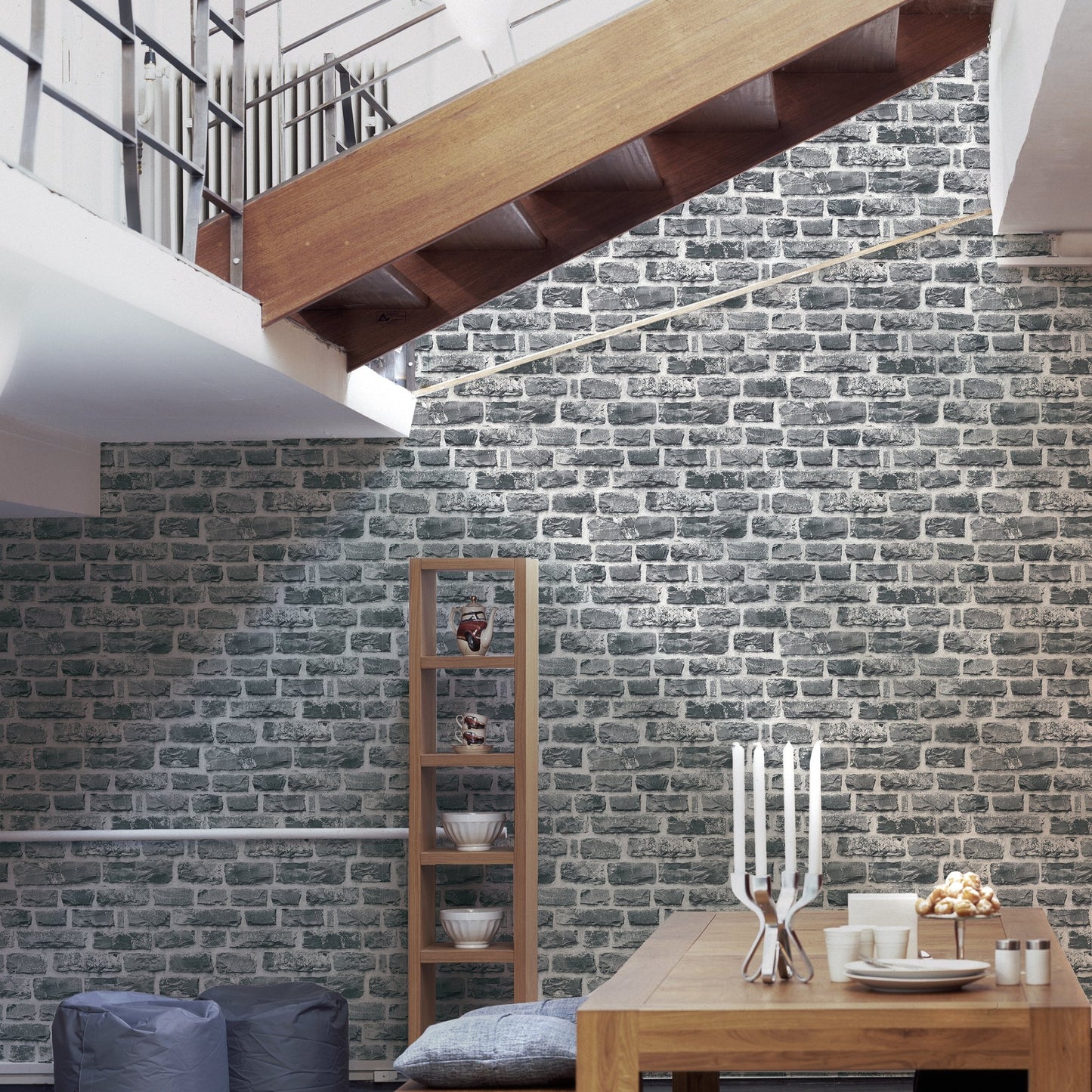GALERIE WALLCOVERINGS The Bricks And More    Silver - Grey   - BB51123