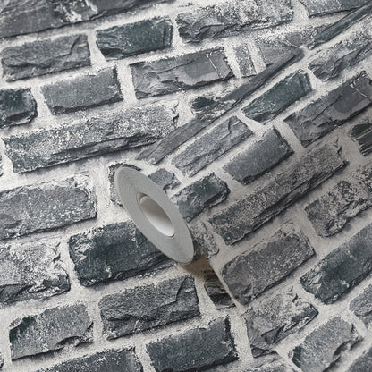 GALERIE WALLCOVERINGS The Bricks And More    Silver - Grey   - BB51123