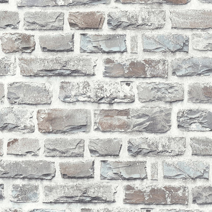 GALERIE WALLCOVERINGS The Bricks And More    Silver - Grey   - BB51124