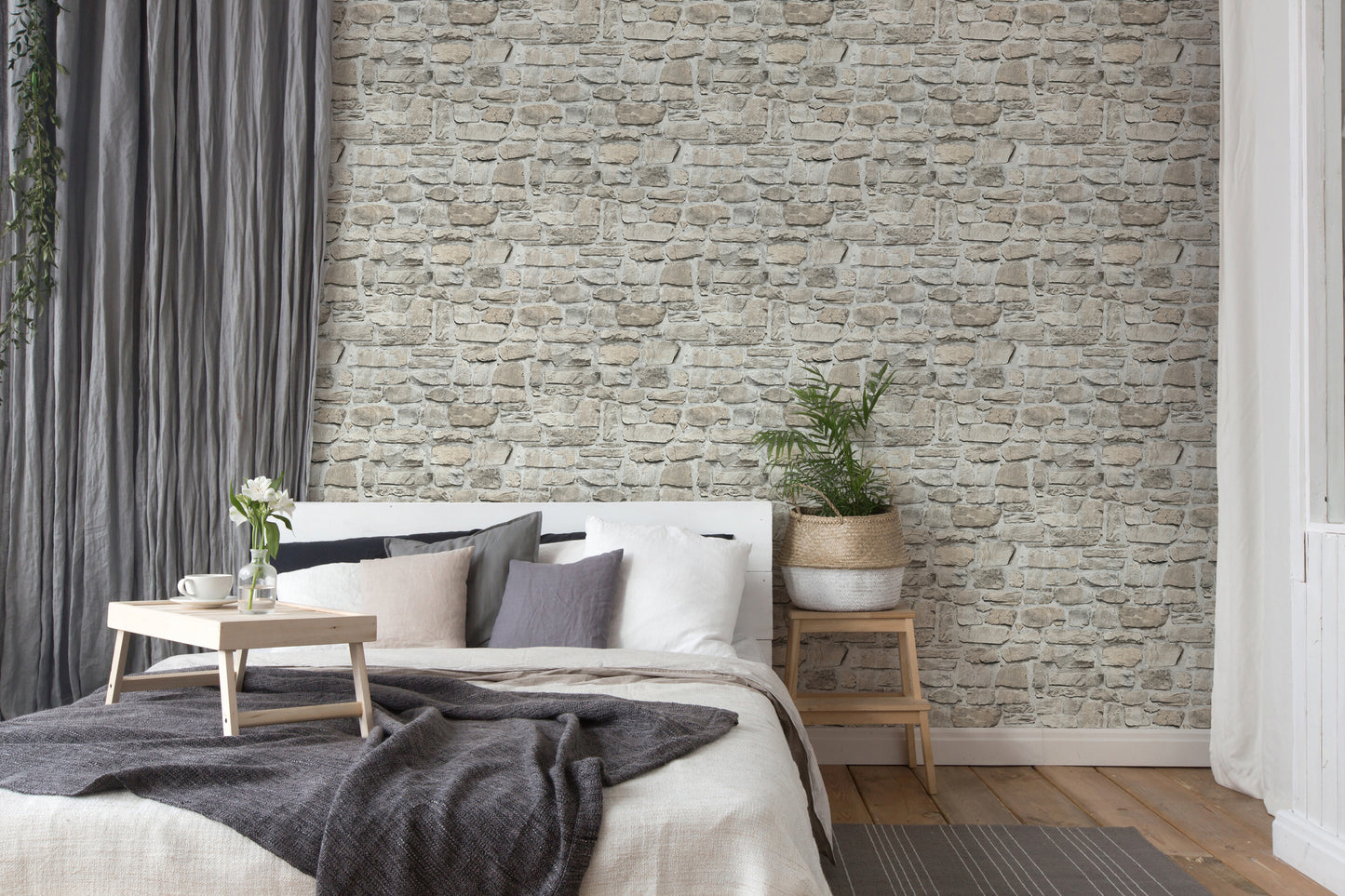 GALERIE WALLCOVERINGS The Bricks And More    Silver - Grey   - BB51130