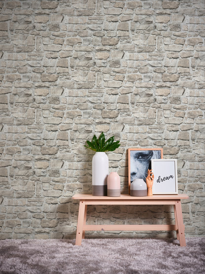 GALERIE WALLCOVERINGS The Bricks And More    Silver - Grey   - BB51130