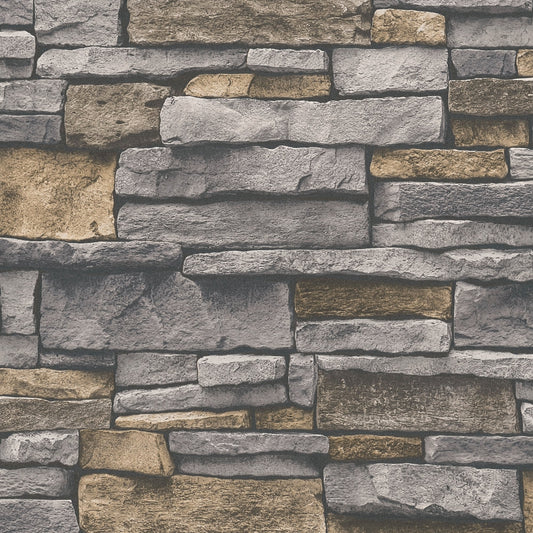 GALERIE WALLCOVERINGS The Bricks And More    Silver - Grey   - BB51134