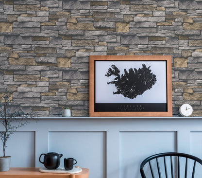 GALERIE WALLCOVERINGS The Bricks And More    Silver - Grey   - BB51134