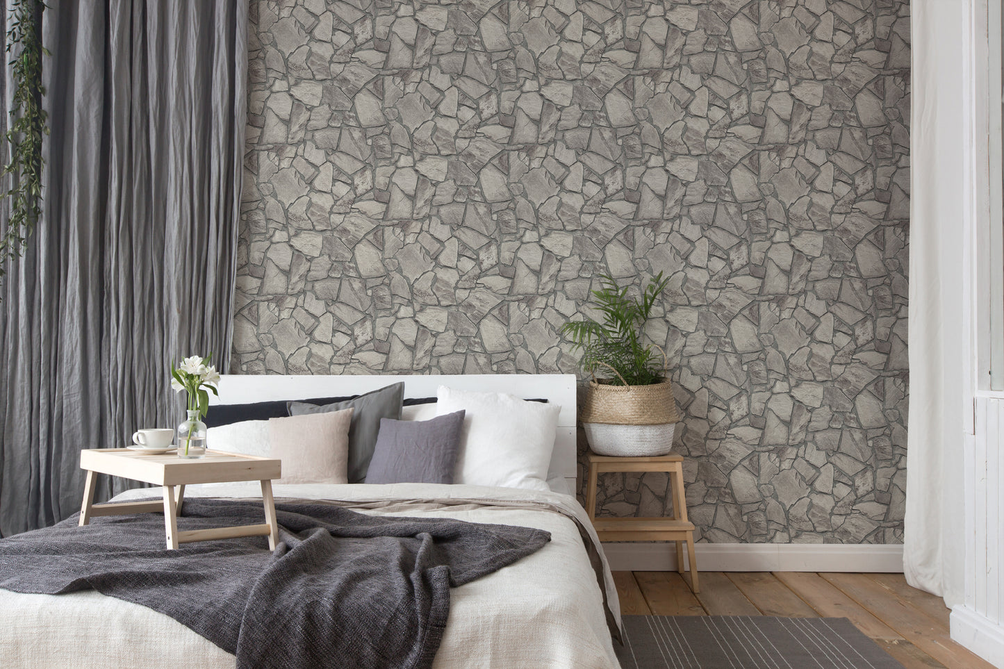 GALERIE WALLCOVERINGS The Bricks And More    Silver - Grey   - BB51140