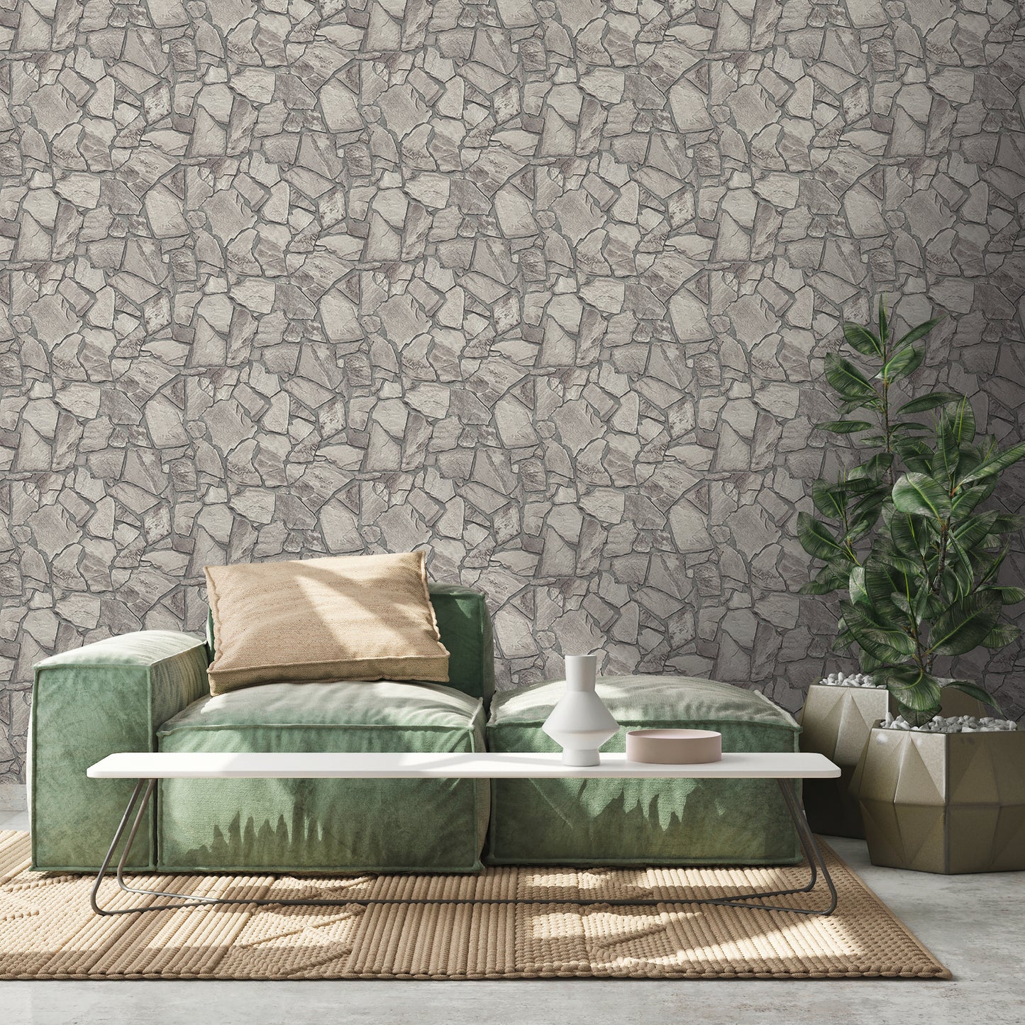 GALERIE WALLCOVERINGS The Bricks And More    Silver - Grey   - BB51140