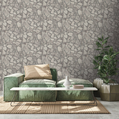 GALERIE WALLCOVERINGS The Bricks And More    Silver - Grey   - BB51140