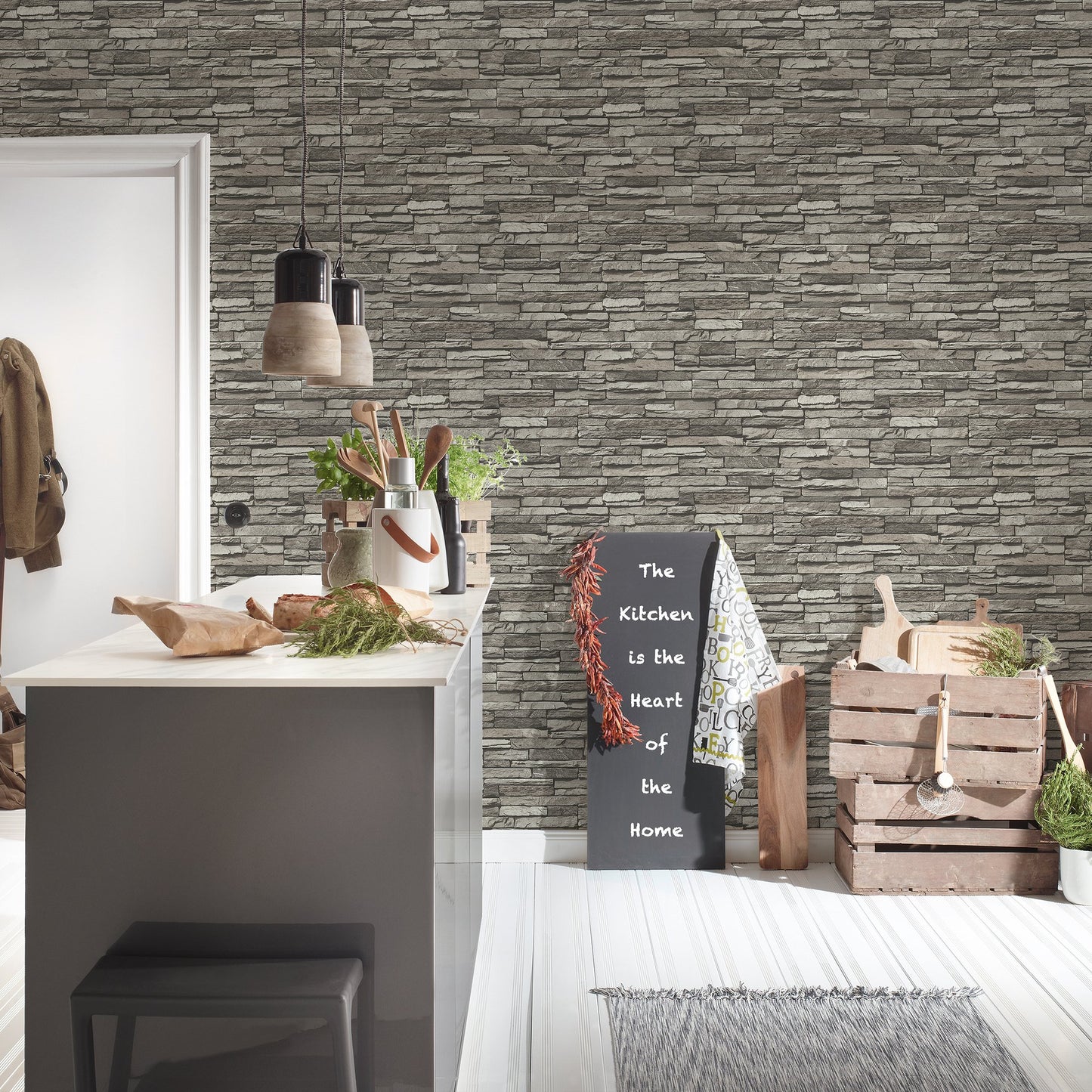 GALERIE WALLCOVERINGS The Bricks And More    Silver - Grey   - BB51148