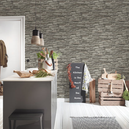 GALERIE WALLCOVERINGS The Bricks And More    Silver - Grey   - BB51148