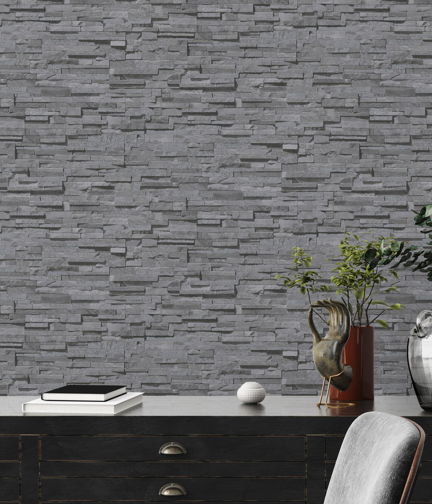GALERIE WALLCOVERINGS The Bricks And More    Silver - Grey   - BB51149