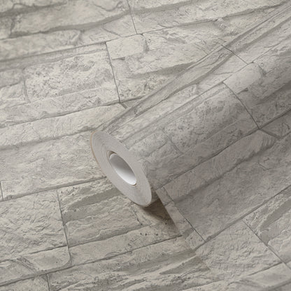 GALERIE WALLCOVERINGS The Bricks And More    Silver - Grey   - BB51154