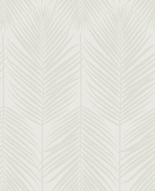 Seabrook Designs Etten Beaded Persei Palm Botanical Contemporary Off-White Semi-Gloss Sidewall - BD50000