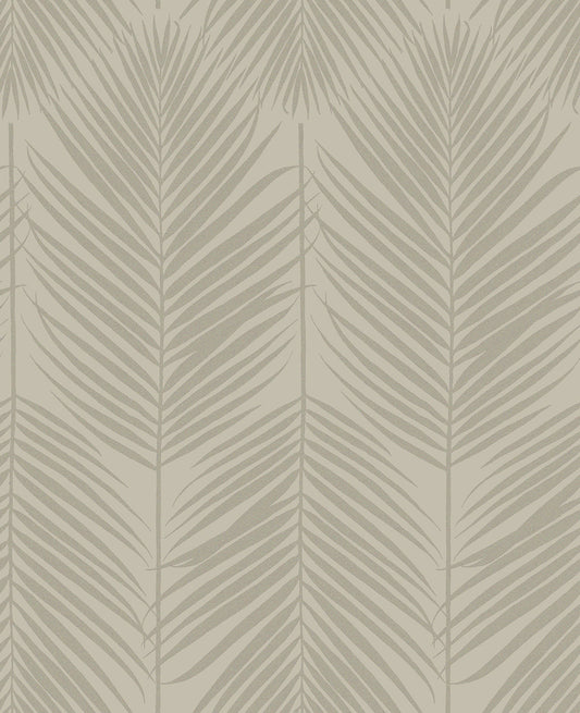 Seabrook Designs Etten Beaded Persei Palm Botanical Contemporary Beige Semi-Gloss Sidewall - BD50003