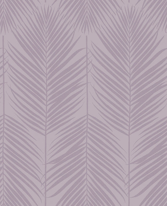 Seabrook Designs Etten Beaded Persei Palm Botanical Contemporary Purple Semi-Gloss Sidewall - BD50009