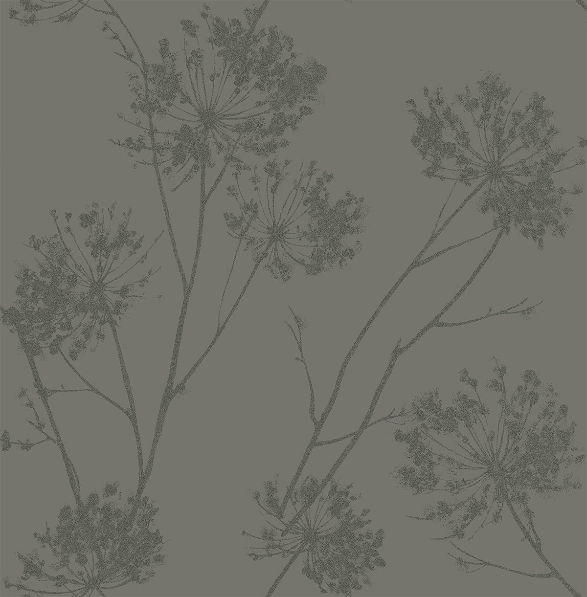 Seabrook Designs Etten Beaded Wild Grass Botanical Contemporary Silver Semi-Gloss Sidewall - BD50205