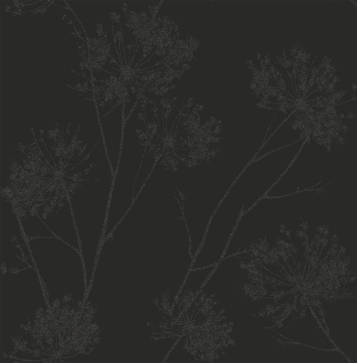 Seabrook Designs Etten Beaded Wild Grass Botanical Contemporary Black Semi-Gloss Sidewall - BD50220