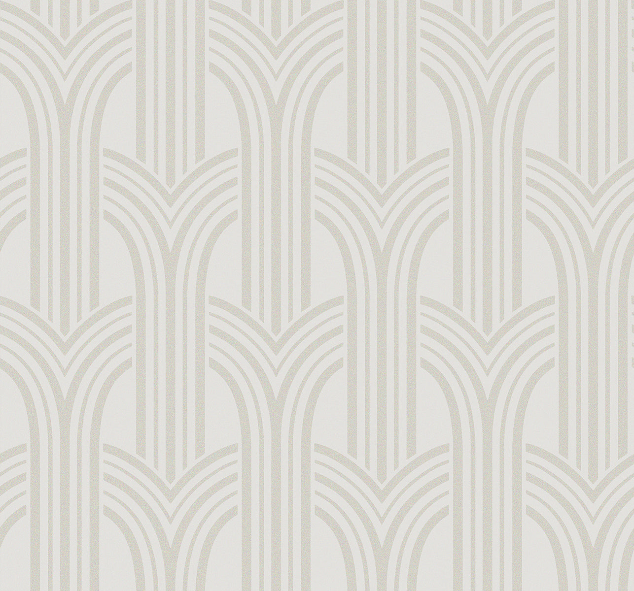 Seabrook Designs Etten Beaded Déco Arches Geometric Contemporary Off-White Semi-Gloss Sidewall - BD50400