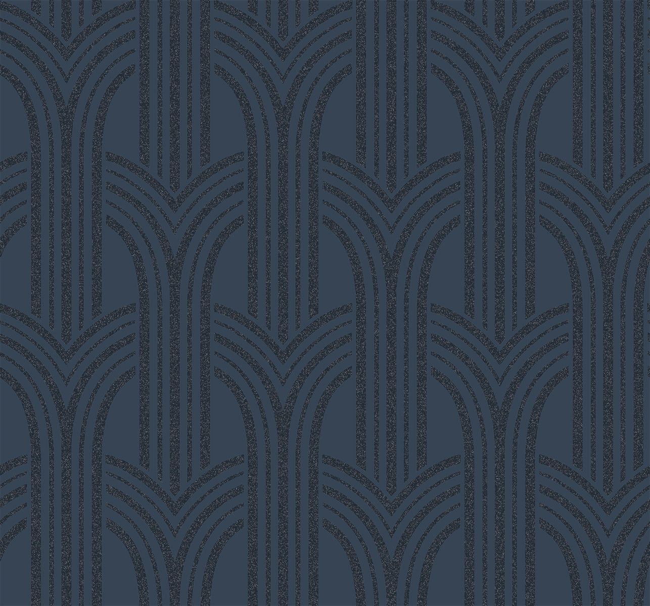 Seabrook Designs Etten Beaded Déco Arches Geometric Contemporary Blue Semi-Gloss Sidewall - BD50402