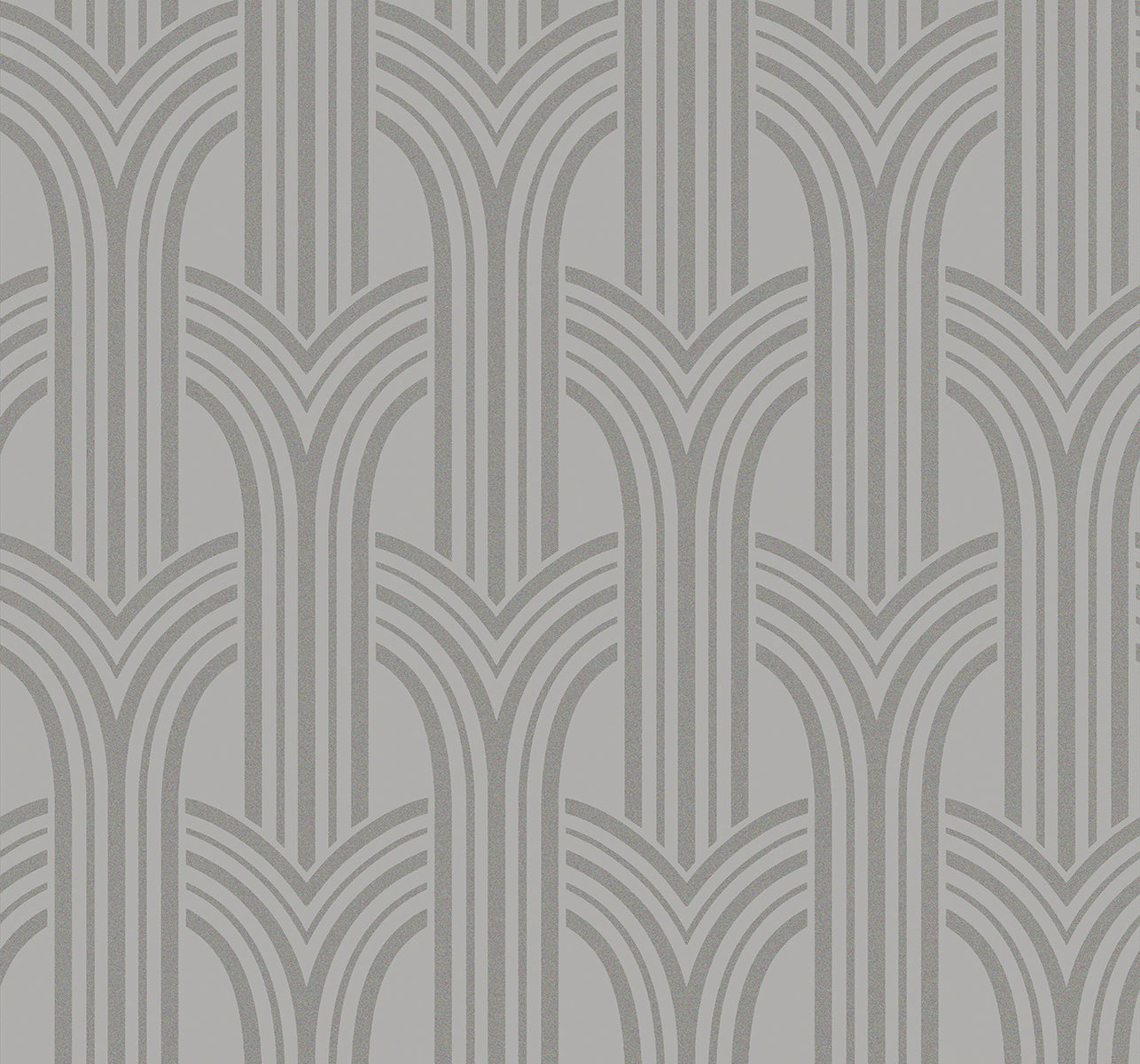 Seabrook Designs Etten Beaded Déco Arches Geometric Contemporary Silver Semi-Gloss Sidewall - BD50410