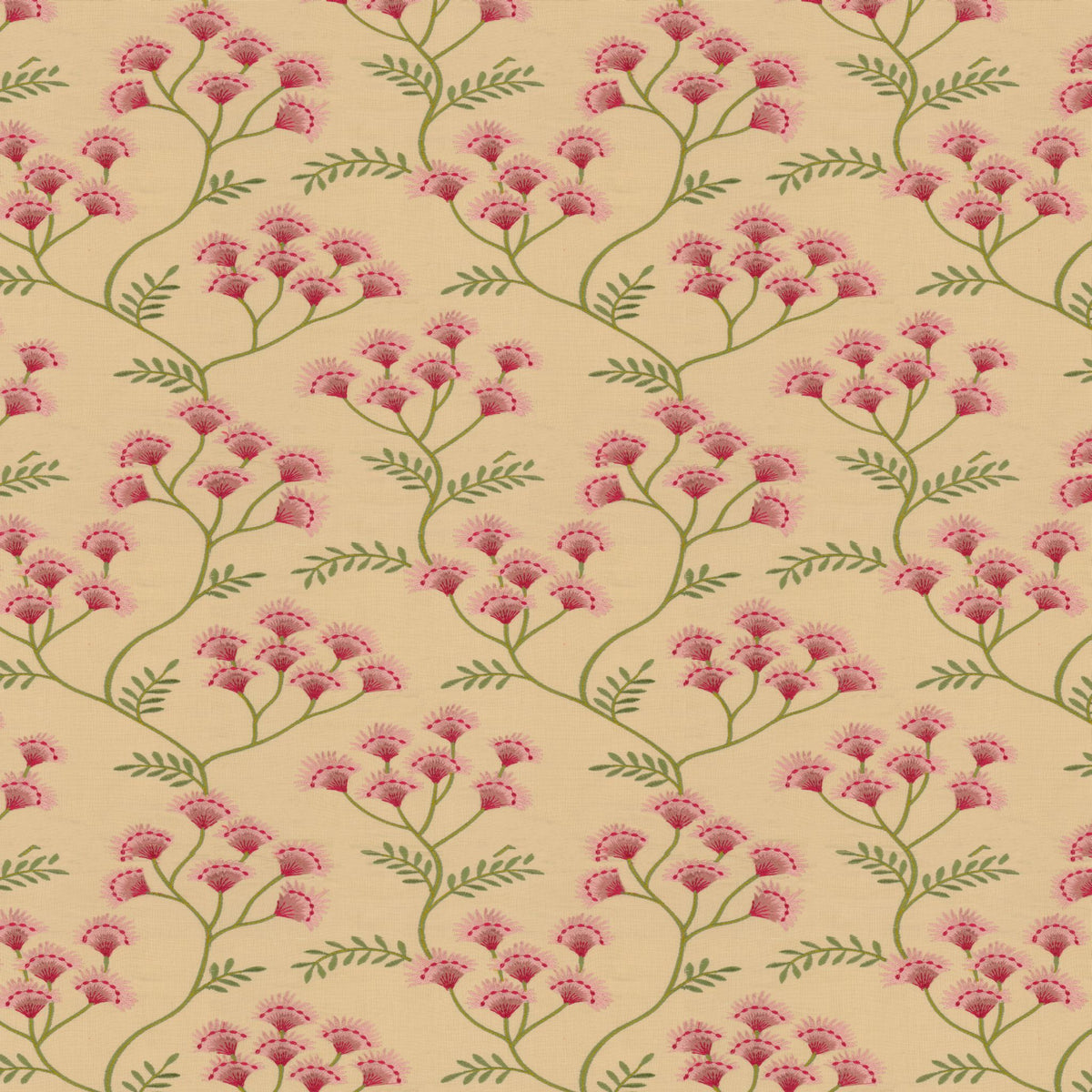 STOUT TEXTILES  MULTIPURPOSE,EMBROIDERIES TRANSITIONAL,, FLORAL FUSCHIA   - BEAU-3