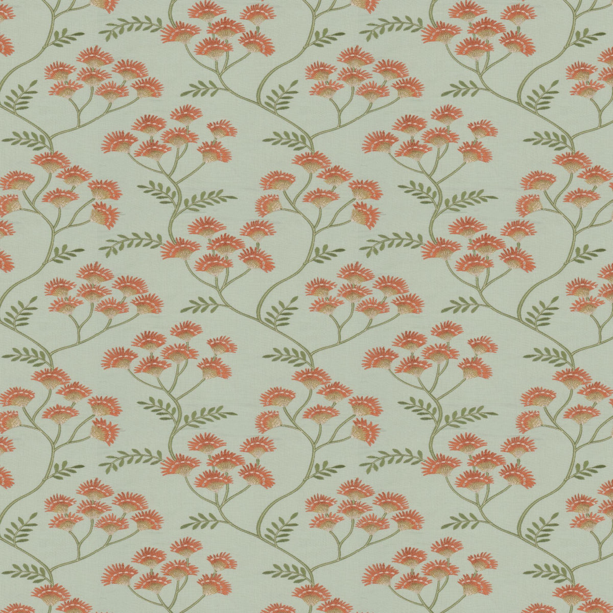 STOUT TEXTILES  MULTIPURPOSE,EMBROIDERIES TRANSITIONAL,, FLORAL APRICOT   - BEAU-5