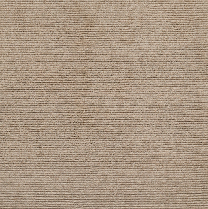 Natural beige ribbed jute rug texture with horizontal woven stripes.