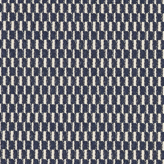 JF Fabrics BECKETT 69 Fabric Check, Mini Blue, White  Jacquard - 9286569 J9421