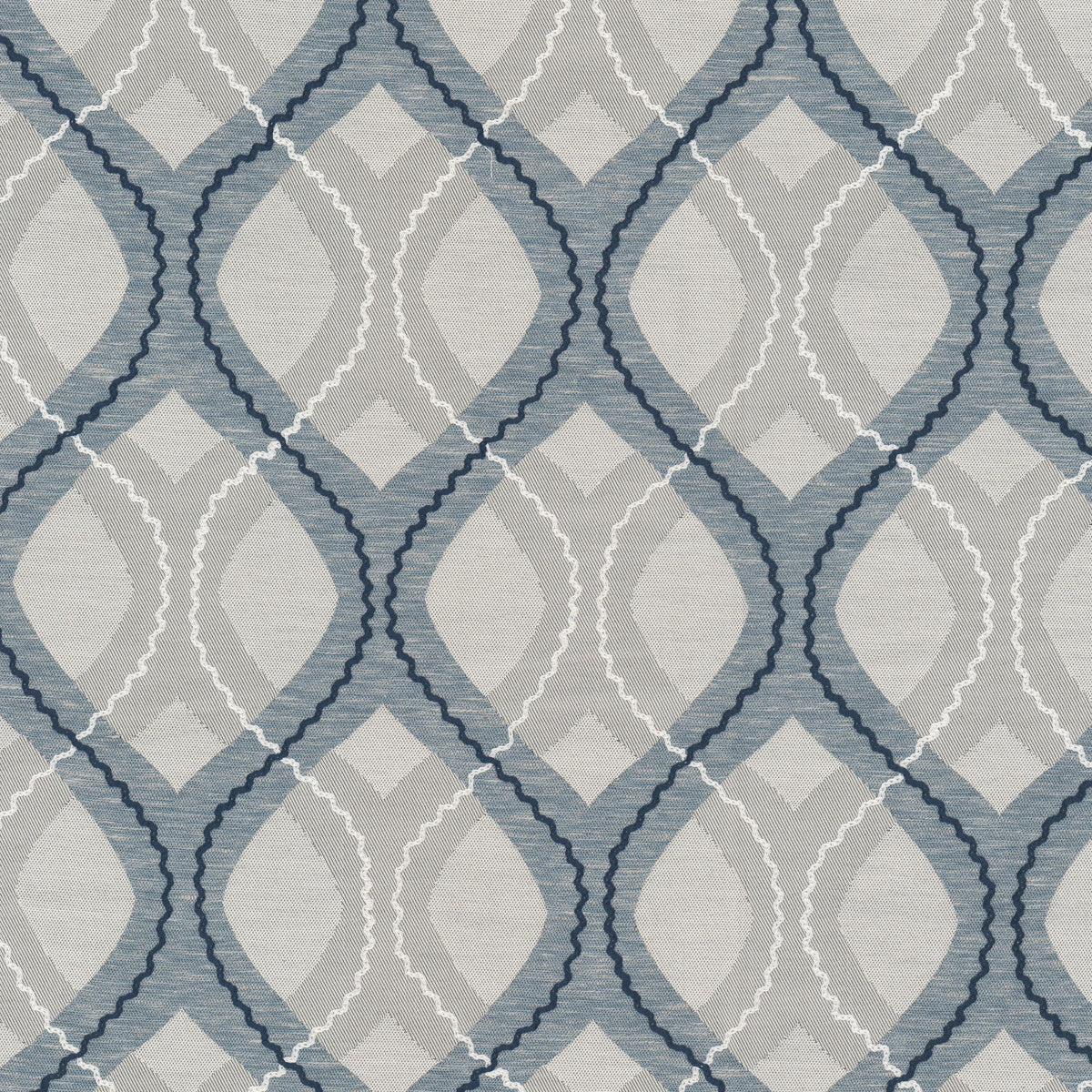 STOUT TEXTILES  MULTIPURPOSE,EMBROIDERIES TRANSITIONAL,, OGEE DRESDEN,SLATE   - BEGO-1