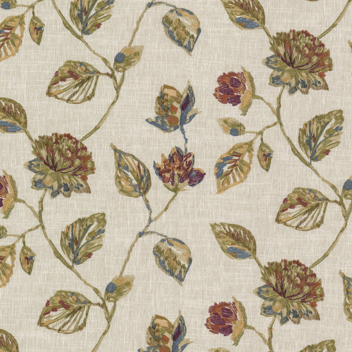 STOUT TEXTILES  MULTIPURPOSE,EMBROIDERIES TRADITIONAL, FLORAL AUTUMN   - BEHO-4