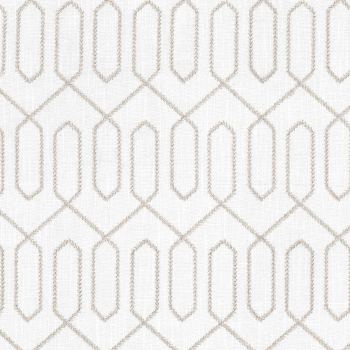 STOUT TEXTILES  DRAPERY,EMBROIDERIES TRANSITIONAL,, GEOMETRIC BISQUE,CAMEO   - BENJ-1