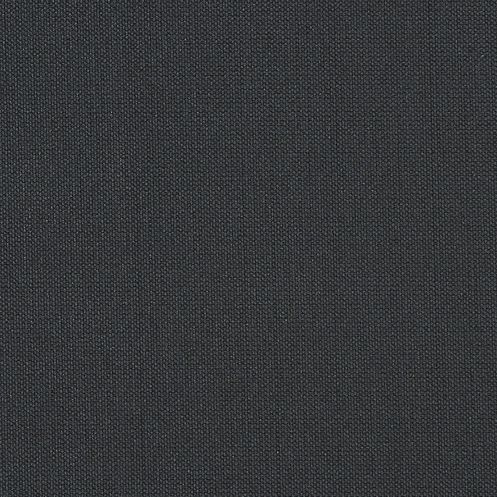 Dark charcoal woven fabric close-up with a canvas-like texture; sturdy material for upholstery, bags or apparel.