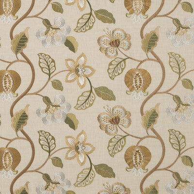 G P & J BAKER EMBROIDERY  GREEN,BEIGE,   - BF10532.2.0